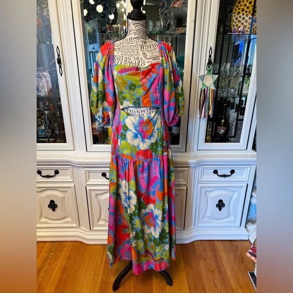 FARM Rio | Dresses | Farm Rio Primavera Pink And Purple Floral Cut Out Maxi  Dress L | Poshmark